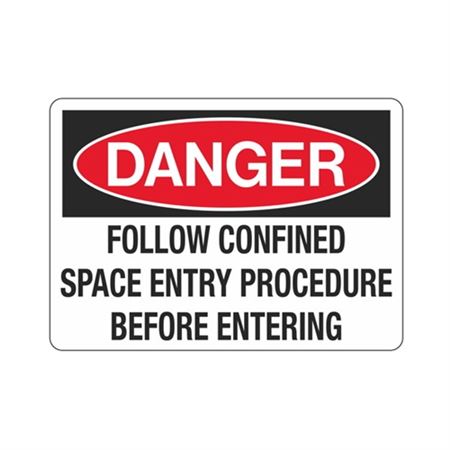Danger Follow Confined Space Entry
Procedure Before Entering